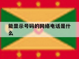 能显示号码的网络电话是什么