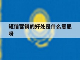 短信营销的好处是什么意思呀