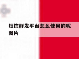 短信群发平台怎么使用的呢图片