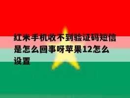 红米手机收不到验证码短信是怎么回事呀苹果12怎么设置
