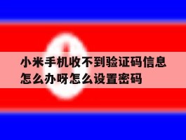 小米手机收不到验证码信息怎么办呀怎么设置密码