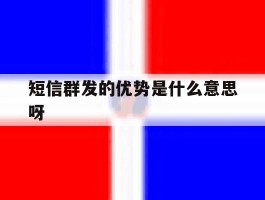 短信群发的优势是什么意思呀
