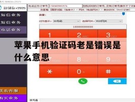 苹果手机验证码老是错误是什么意思