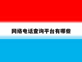 网络电话查询平台有哪些