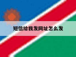 短信给我发网址怎么发