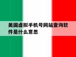 美国虚拟手机号网站查询软件是什么意思