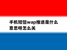 手机短信wap推送是什么意思呀怎么关