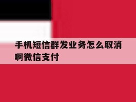 手机短信群发业务怎么取消啊微信支付