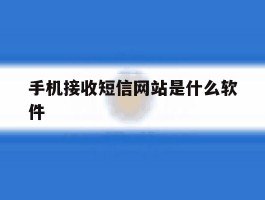 手机接收短信网站是什么软件