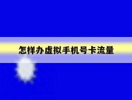 怎样办虚拟手机号卡流量