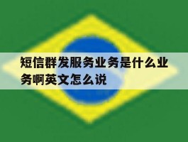 短信群发服务业务是什么业务啊英文怎么说