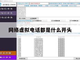 网络虚拟电话都是什么开头