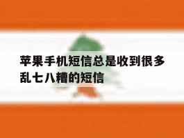 苹果手机短信总是收到很多乱七八糟的短信