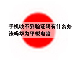手机收不到验证码有什么办法吗华为平板电脑