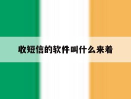收短信的软件叫什么来着