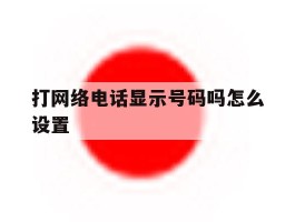 打网络电话显示号码吗怎么设置