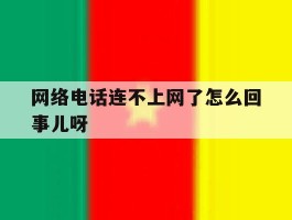 网络电话连不上网了怎么回事儿呀