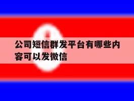 公司短信群发平台有哪些内容可以发微信