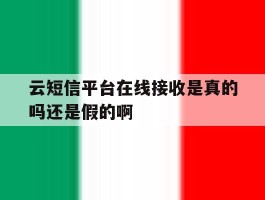 云短信平台在线接收是真的吗还是假的啊