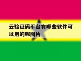 云验证码平台有哪些软件可以用的呢图片