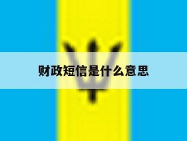 财政短信是什么意思
