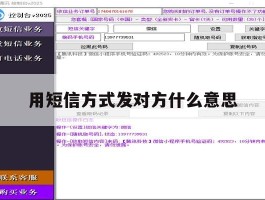用短信方式发对方什么意思