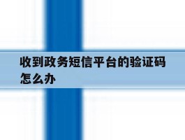 收到政务短信平台的验证码怎么办