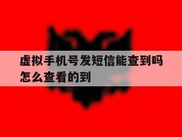虚拟手机号发短信能查到吗怎么查看的到