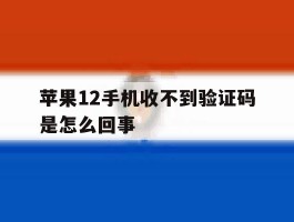 苹果12手机收不到验证码是怎么回事