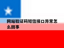 网站验证码短信接口异常怎么回事