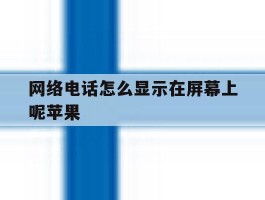 网络电话怎么显示在屏幕上呢苹果