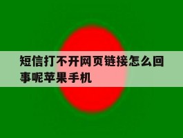 短信打不开网页链接怎么回事呢苹果手机