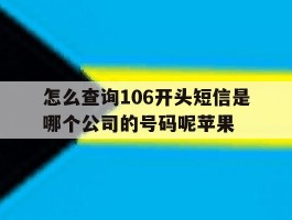 怎么查询106开头短信是哪个公司的号码呢苹果