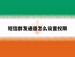 短信群发通道怎么设置权限