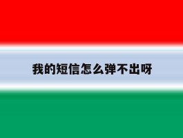 我的短信怎么弹不出呀