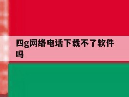 四g网络电话下载不了软件吗