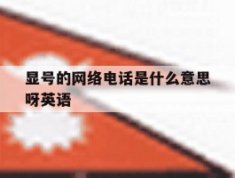显号的网络电话是什么意思呀英语