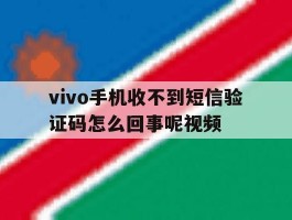 vivo手机收不到短信验证码怎么回事呢视频