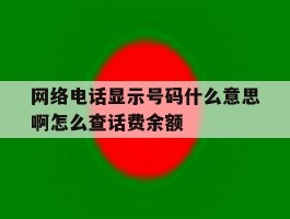 网络电话显示号码什么意思啊怎么查话费余额