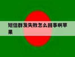 短信群发失败怎么回事啊苹果