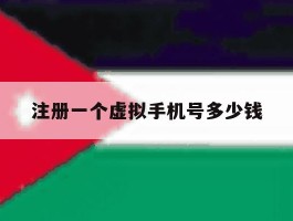 注册一个虚拟手机号多少钱