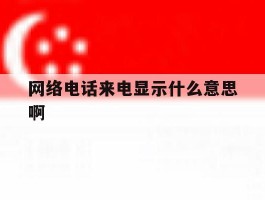 网络电话来电显示什么意思啊