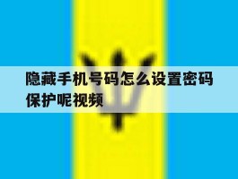 隐藏手机号码怎么设置密码保护呢视频