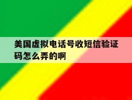 美国虚拟电话号收短信验证码怎么弄的啊