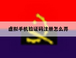 虚拟手机验证码注册怎么弄