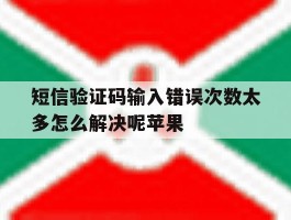 短信验证码输入错误次数太多怎么解决呢苹果