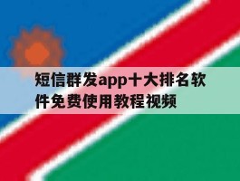 短信群发app十大排名软件免费使用教程视频