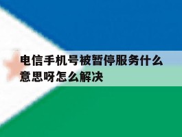 电信手机号被暂停服务什么意思呀怎么解决