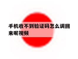 手机收不到验证码怎么调回来呢视频