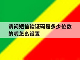 请问短信验证码是多少位数的呢怎么设置